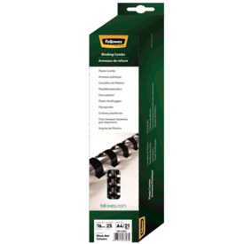 16mm Plastic Binding Combs - Black